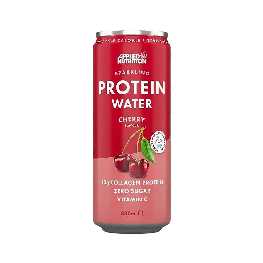 Applied Nutrition Sparkling Protein Water 330ml Cherry Dose weisser Hintergrund 10g Protein
