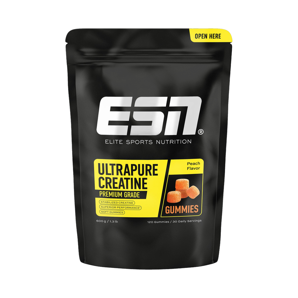 ESN Ultrapure Creatine Gummies Peach 600 g mit 120 Gummies, Vorderansicht