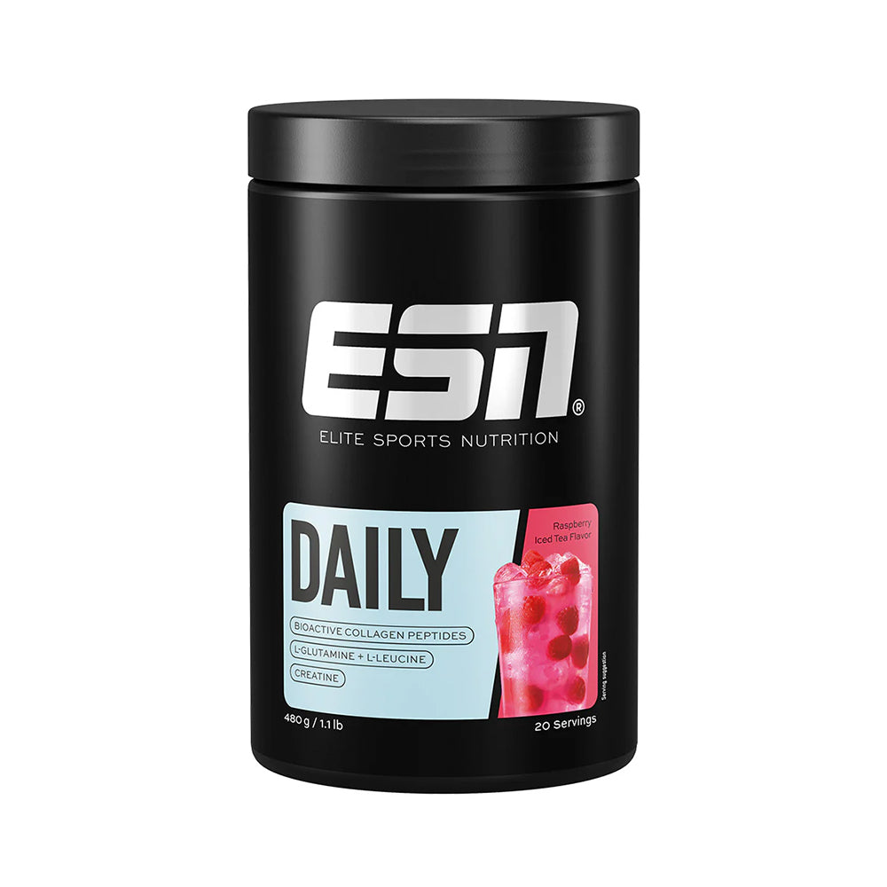 ESN Daily 480g Dose – 10g Kollagenpeptide (TENDOFORTE® & FORTIGEL®), Creatin, L-Glutamin, L-Leucin, 3 Geschmackssorten, nicht vegan