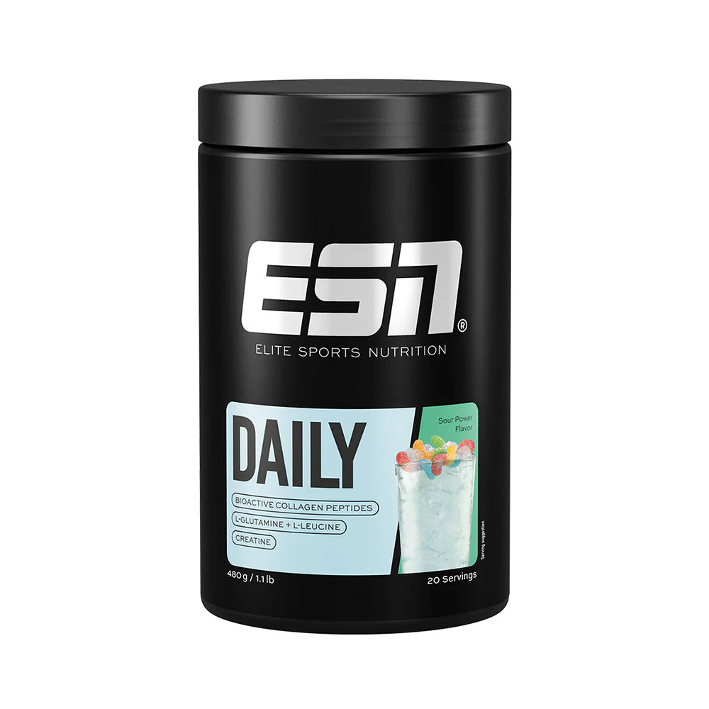 ESN Daily 480g Dose – 10g Kollagenpeptide (TENDOFORTE® & FORTIGEL®), Creatin, L-Glutamin, L-Leucin, 3 Geschmackssorten, nicht vegan
