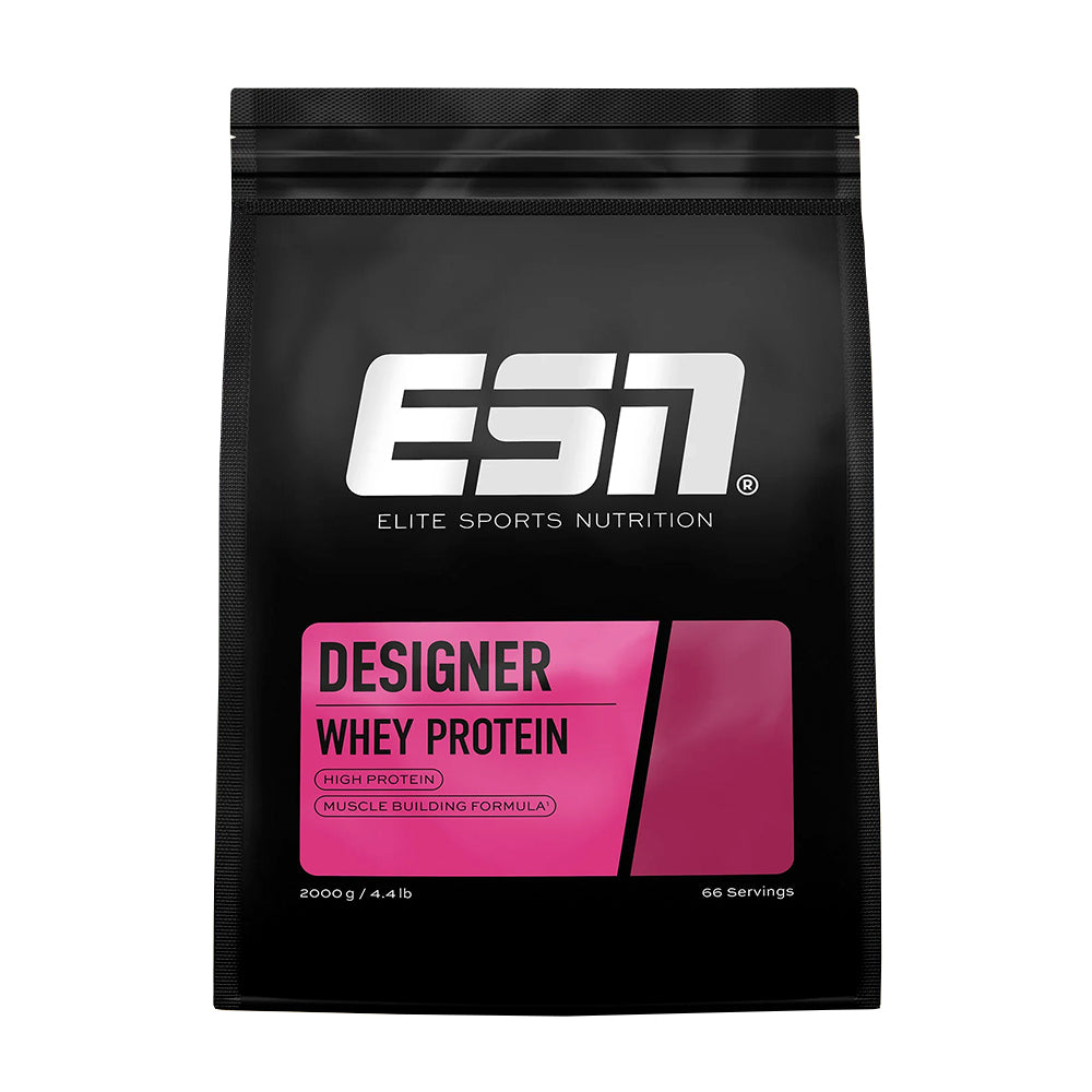 ESN Designer Whey Protein 2000g Beutel Whey Konzentrat Isolat Muskelaufbau weisser Hintergrund