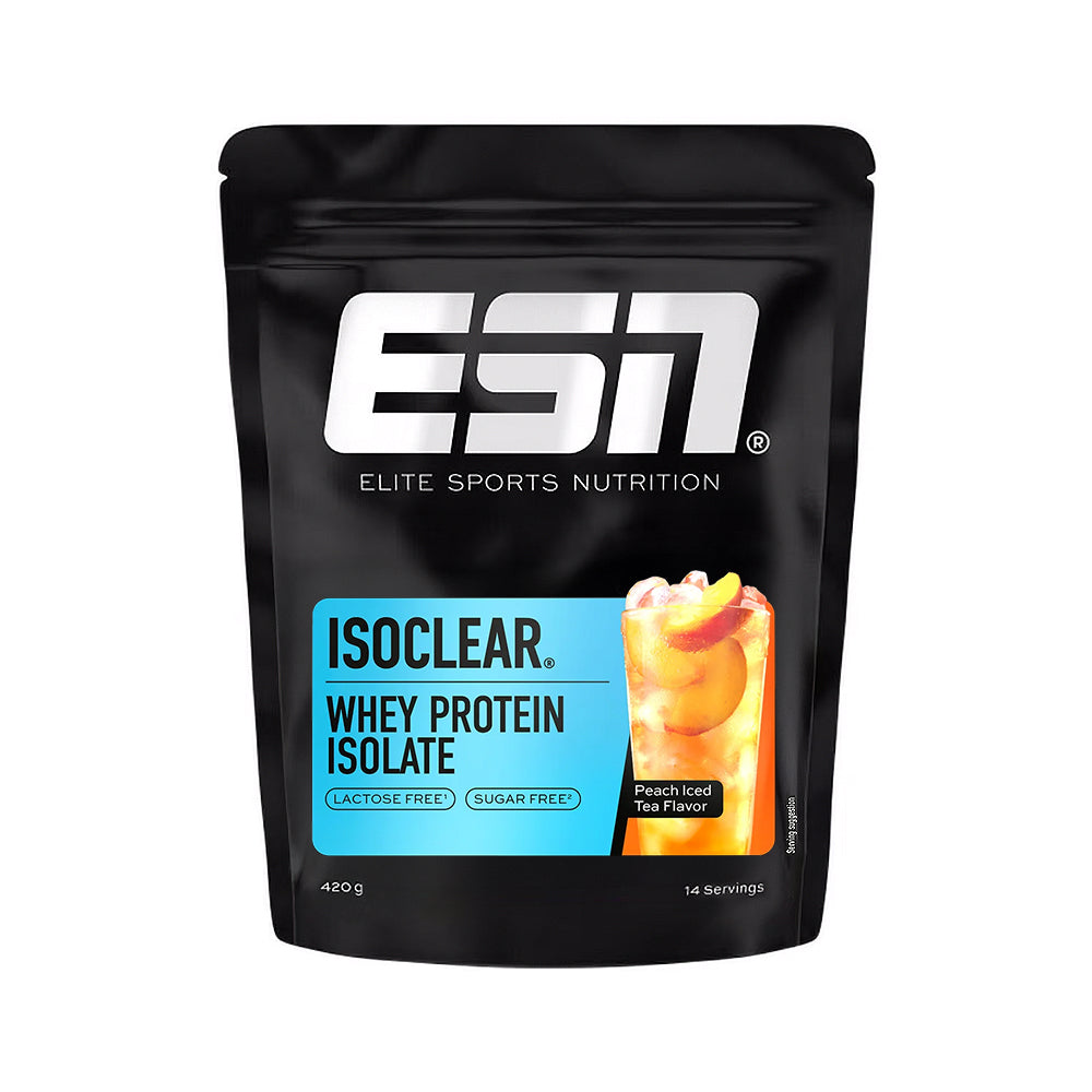 ESN Isoclear Whey Protein Isolate Beach Ice Ice Tea 420g – klares Proteinpulver, 25g Protein pro 30g Portion, fett- zuckerfrei, enthält Milch, 14 Portionen