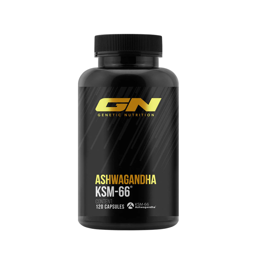 GN Ashwagandha KSM-66® 120 Kapseln – Frontansicht der Verpackung, 300mg KSM-66® pro Kapsel