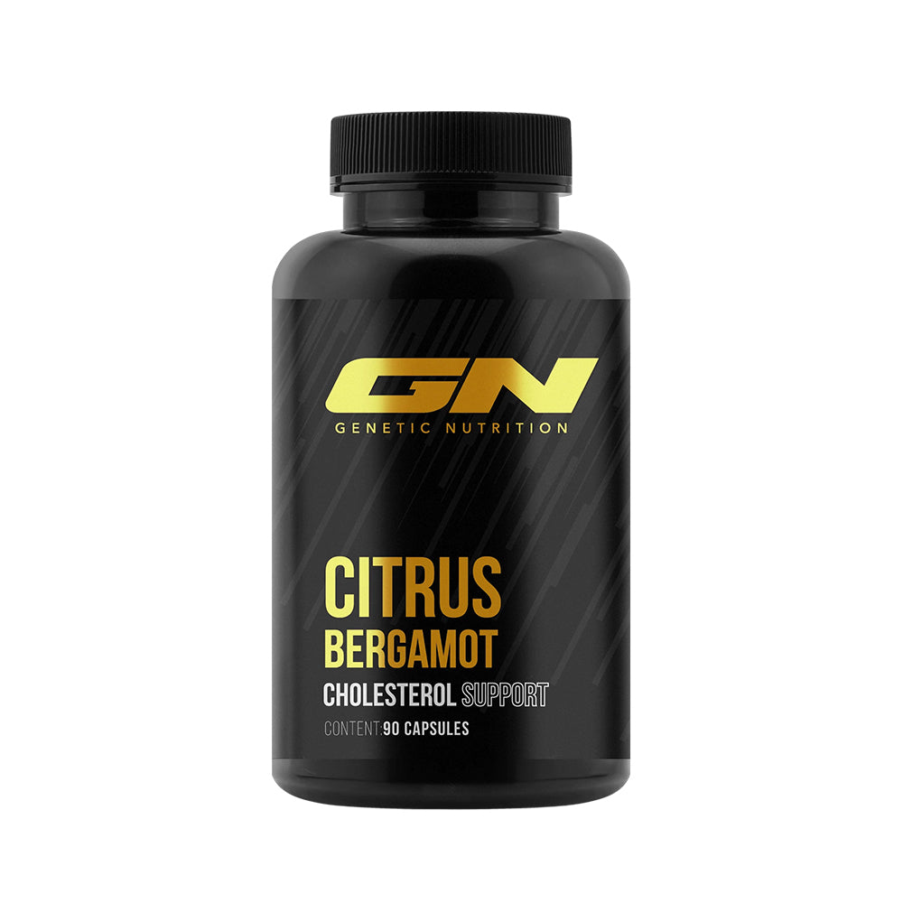 GN Citrus Bergamot 90 Kapseln – Frontansicht der Dose auf weissem Hintergrund, 500mg Bergamotte-Extrakt pro Kapsel