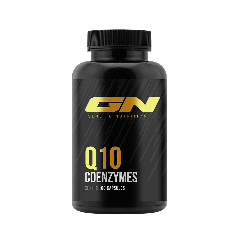 GN Q10 60 Kapseln – Frontansicht der Verpackung auf weissem Hintergrund, 100mg Coenzym Q10 pro Kapsel