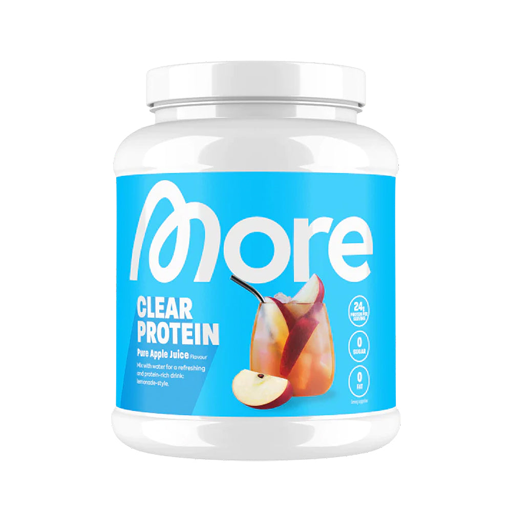 More Clear Protein 600g – klares Whey Isolat Getränk wie Fruchtsaft oder Eistee, 24g Protein pro 30g Portion, laktosefrei, 9 Sorten