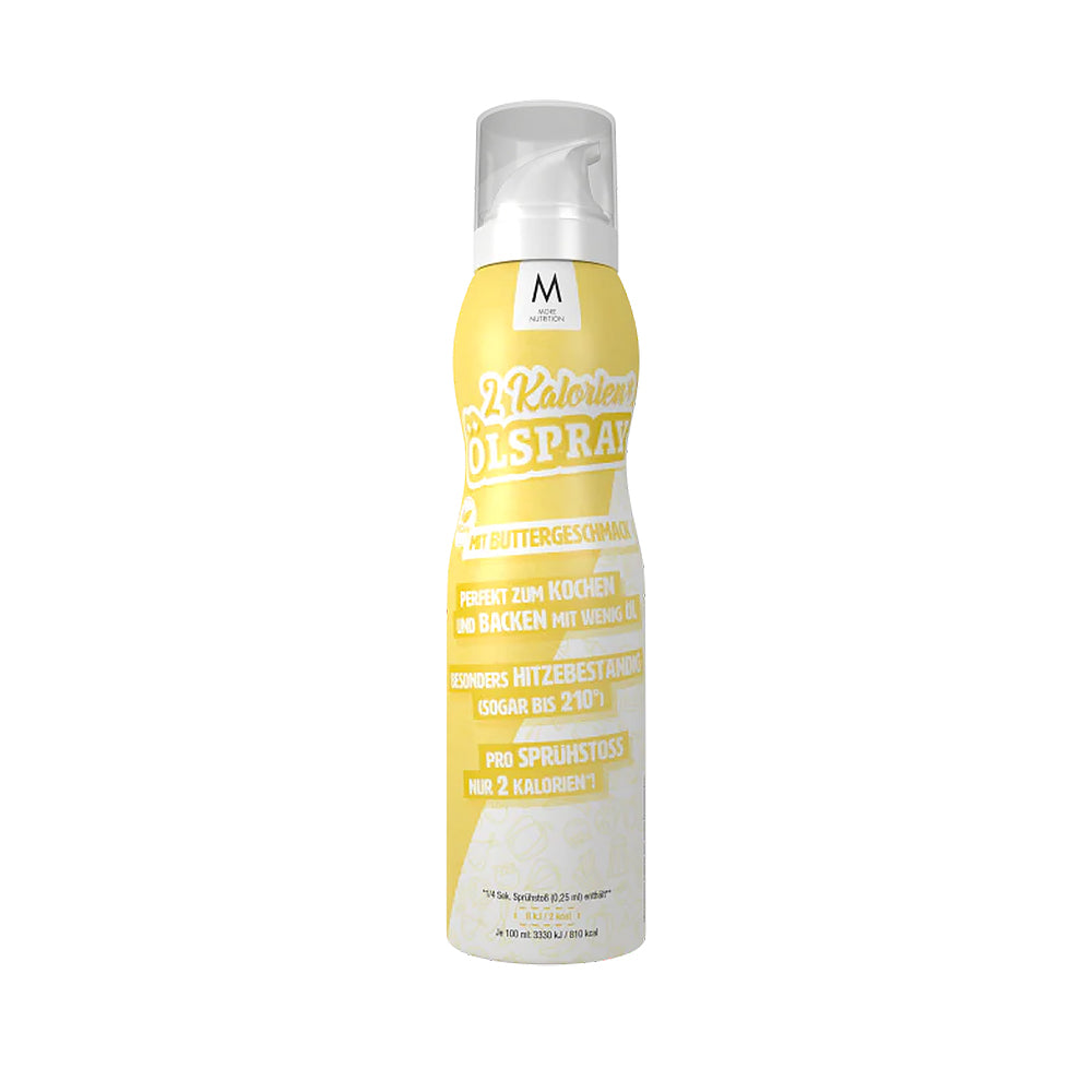 More 2 KCALS Ölspray – feiner Sprühaufsatz für gleichmässige Ölverteilung in Pfanne, Backform und Waffeleisen, 200ml = 800 Portionen