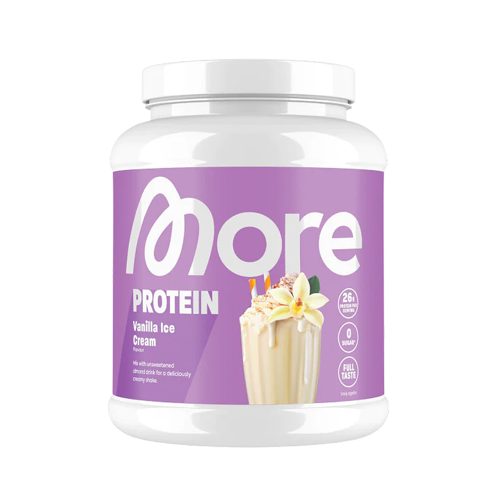 More Protein Milkshake Style 600g Nährwerttabelle – 370kcal/100g, 73g Protein, 4,4g Fett, 5,7g KH, 3,3g Zucker, 2,7g Ballaststoffe