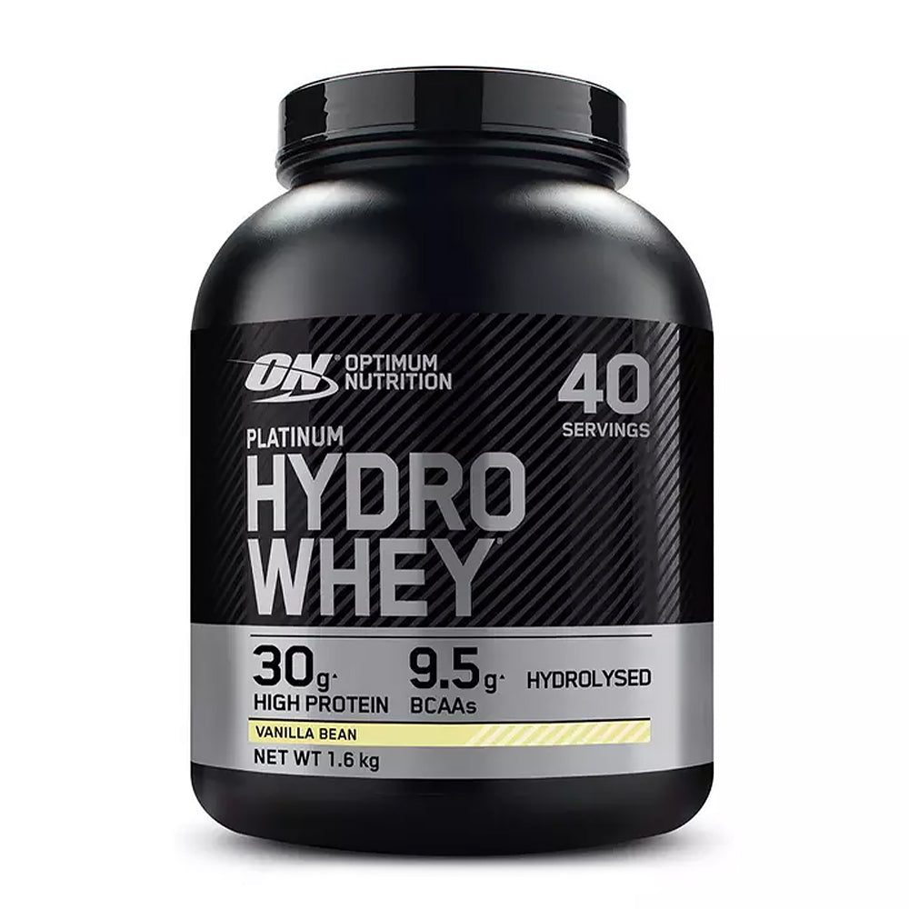 Optimum Nutrition Platinum Hydrowhey 1600g Dose Vanille Bean – 86% hydrolysiertes Molkenproteinisolat, 30g Protein pro Portion, 5% BCAA-Blend, enthält Milch und Soja