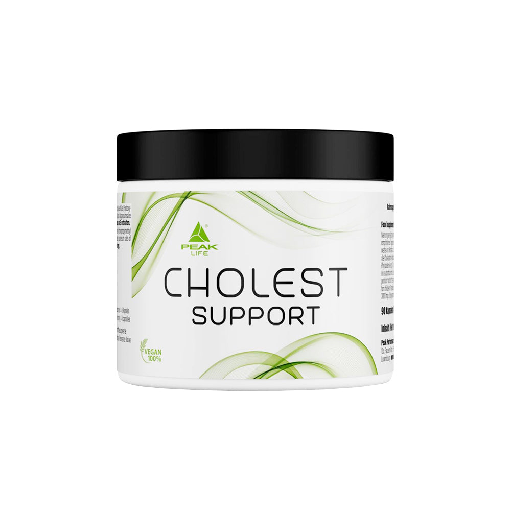 Peak Cholest Support 90 Kapseln Dose Citrus Bergamot Olivenblatt Traubenkern weisser Hintergrund