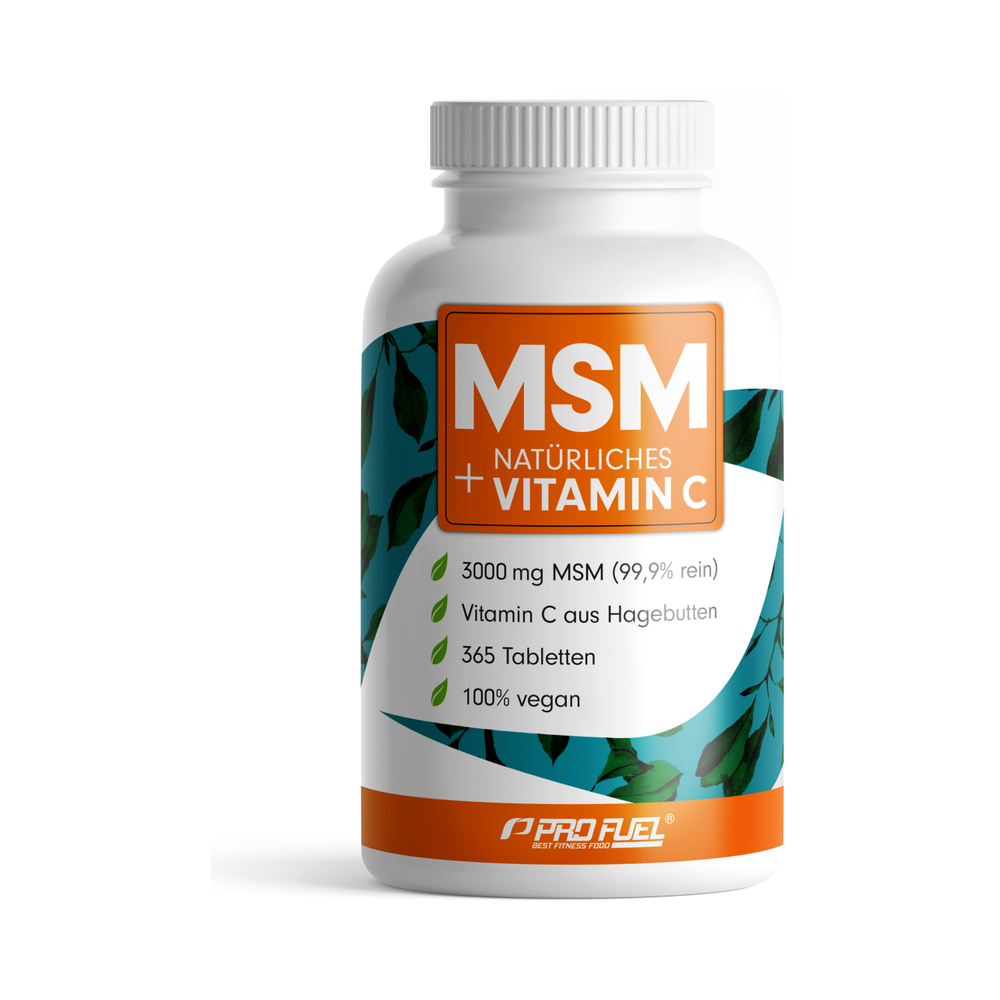 ProFuel MSM + natuerliches Vitamin C 365 Tabletten Dose Frontansicht