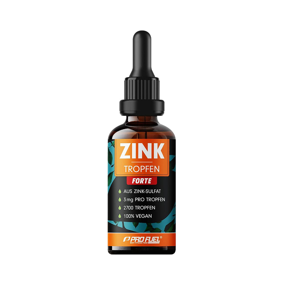 ProFuel Zink Tropfen Forte 100ml 2700 Tropfen 3mg pro Tropfen vegan Made in Germany weisser Hintergrund