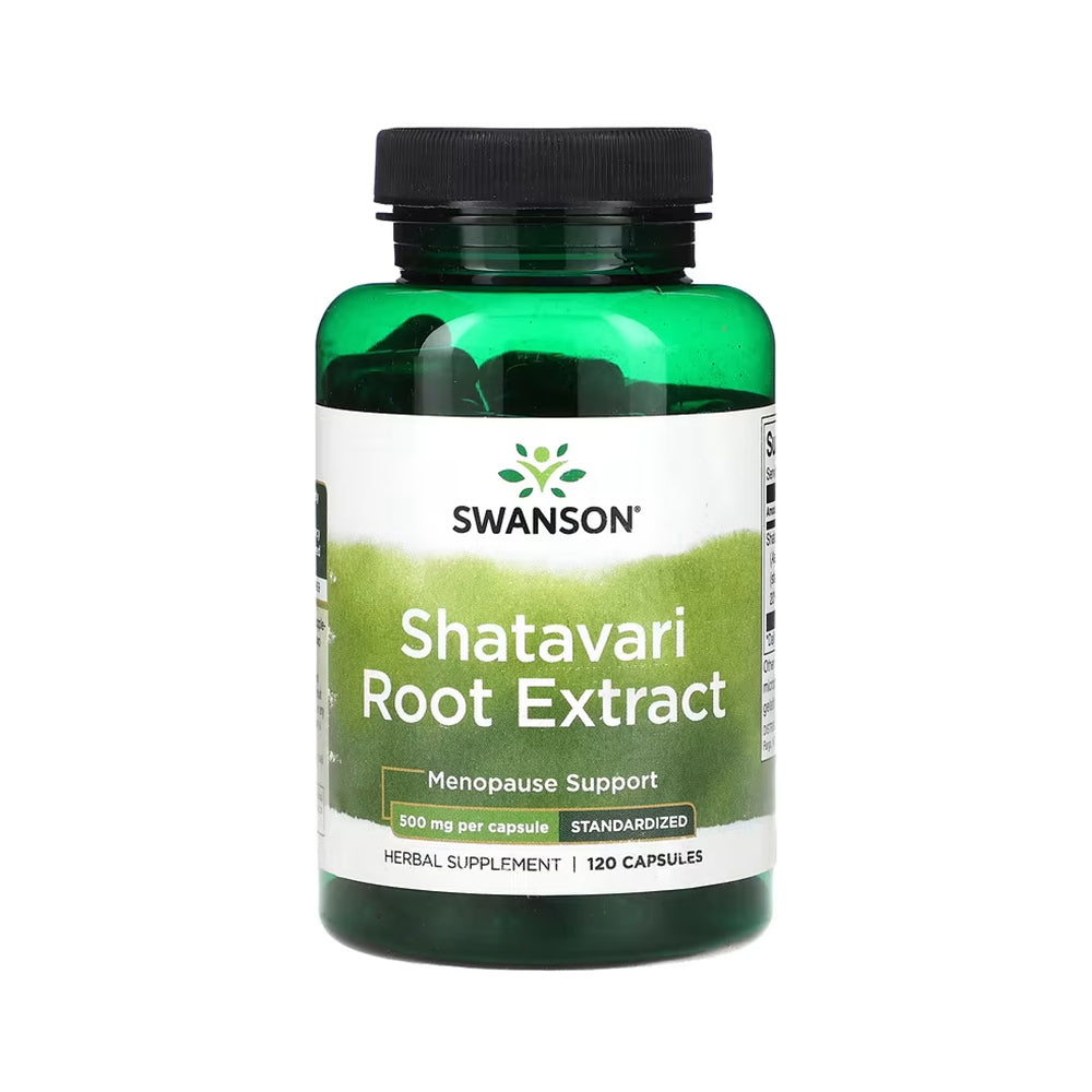 Swanson Shatavari Root Extract 500mg 120 Kapseln standardisiert 20 Prozent Saponine weisser Hintergrund