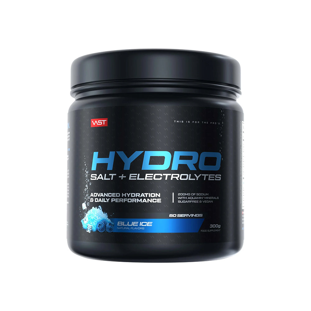 Vast Hydro Salt Electrolytes 300g Dose Blue Ice Elektrolytpulver weisser Hintergrund