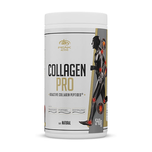 Peak Collagen Pro 540g Cherry – Frontansicht der Dose, 20 Portionen, BODYBALANCE® + FORTIGEL® + TENDOFORTE®