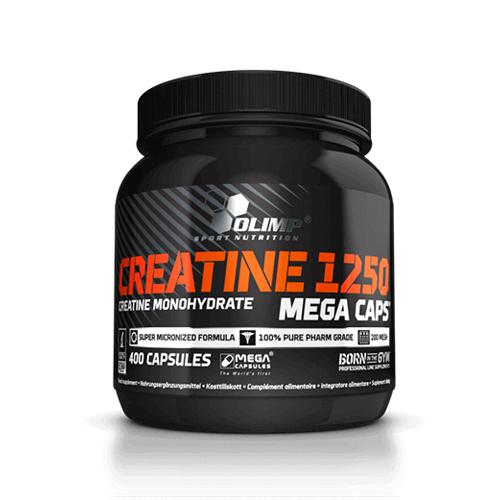 Olimp Creatine 1250 Mega Caps 400 Kapseln – Frontansicht der Verpackung auf weissem Hintergrund