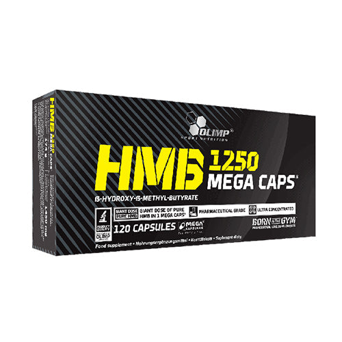 Olimp HMB 1250 Mega Caps 120 Kapseln – Frontansicht der Verpackung auf weissem Hintergrund
