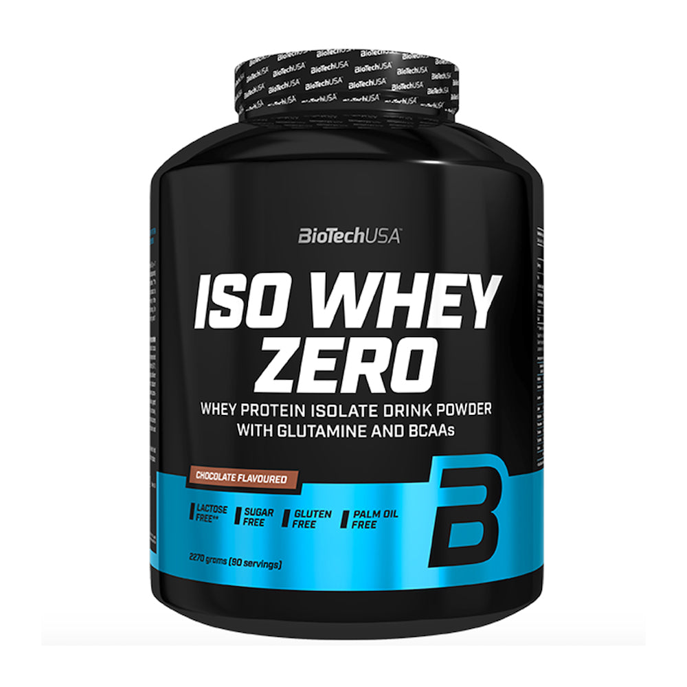BioTechUSA Iso Whey Zero 1816g Dose 100 Prozent Molkenprotein-Isolat laktosereduziert zuckerfrei weisser Hintergrund