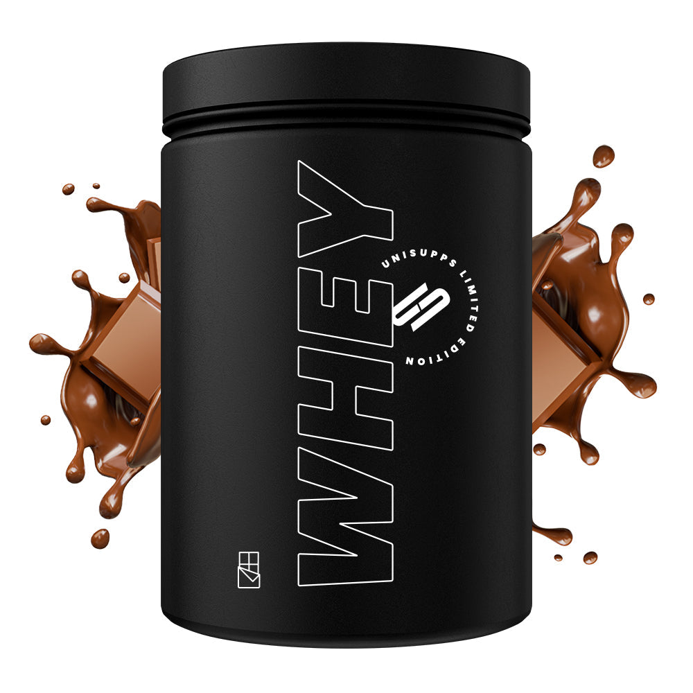 UNISUPPS Whey Protein 908g – Frontansicht Dose, 22g Protein pro Portion, mit MCT aus Kokosöl + Laktase, Made in Germany