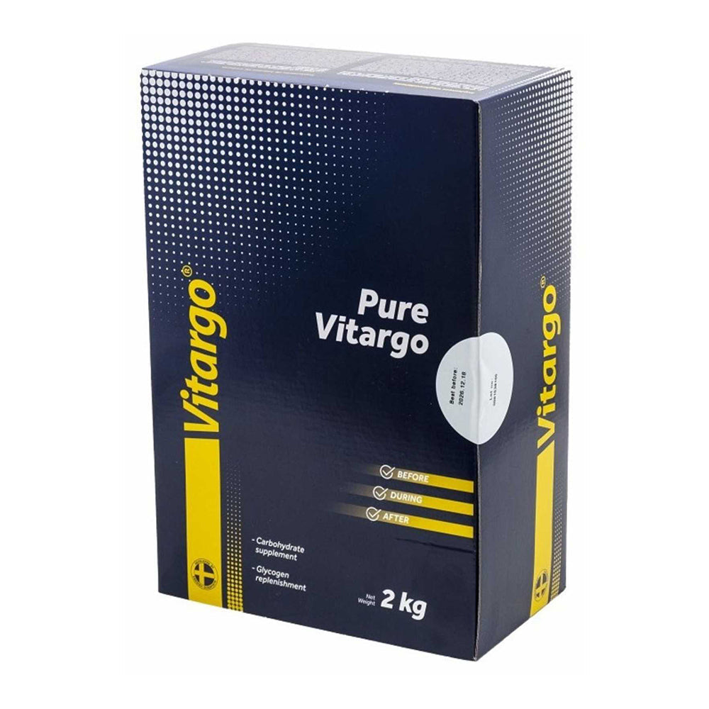 Vitargo Pure 2000g Neutral – Frontansicht der Packung, patentierte fraktionierte Maisstärke, hohes Molekulargewicht